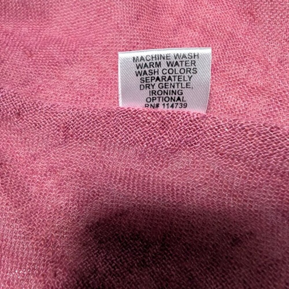 (L) Flax Linen Tunic Raspberry Pink - Picture 5 of 9